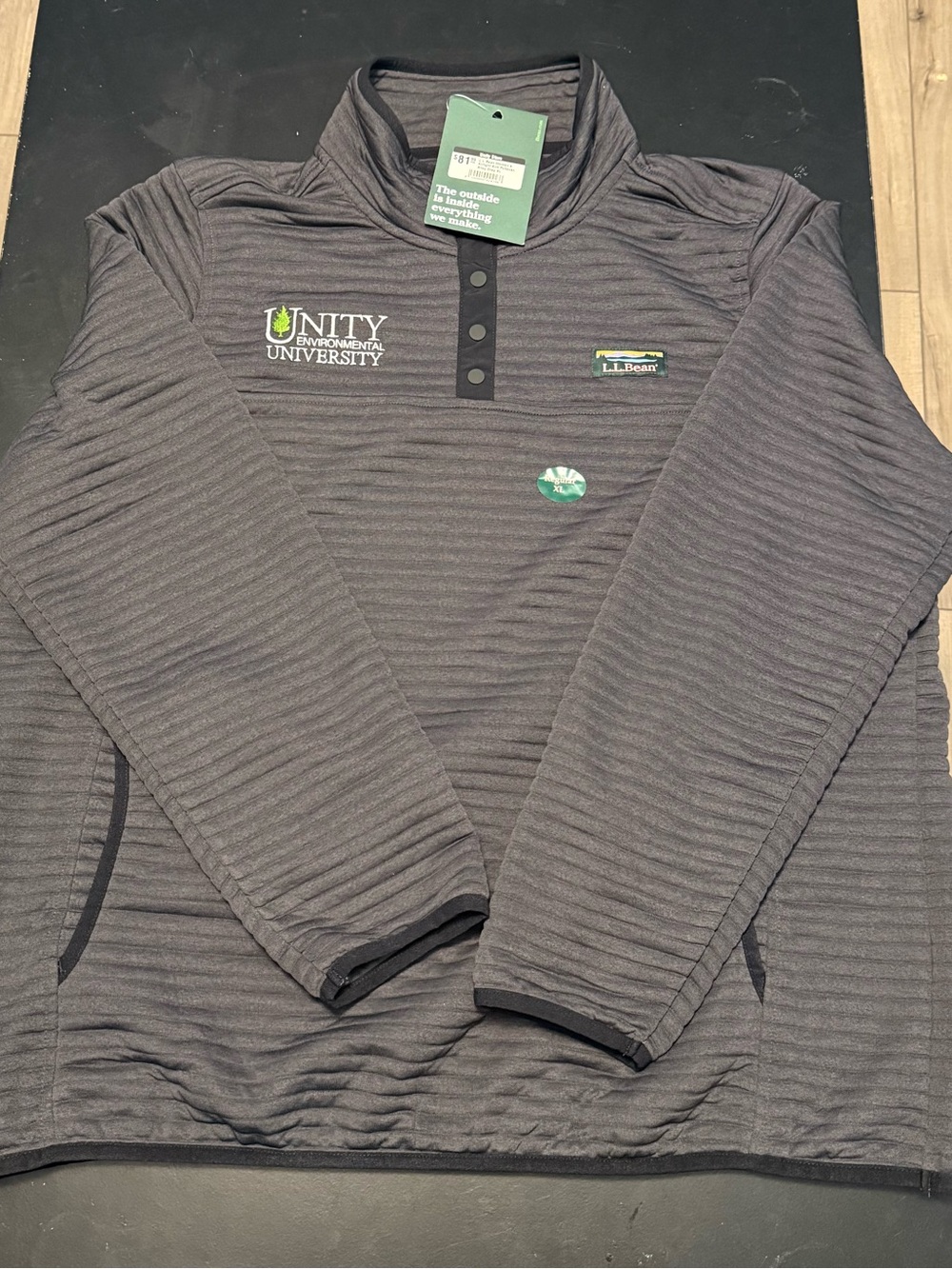 L.L. Bean Women's Gray Quarter-Snap Pullover Unity Environmental University NWT